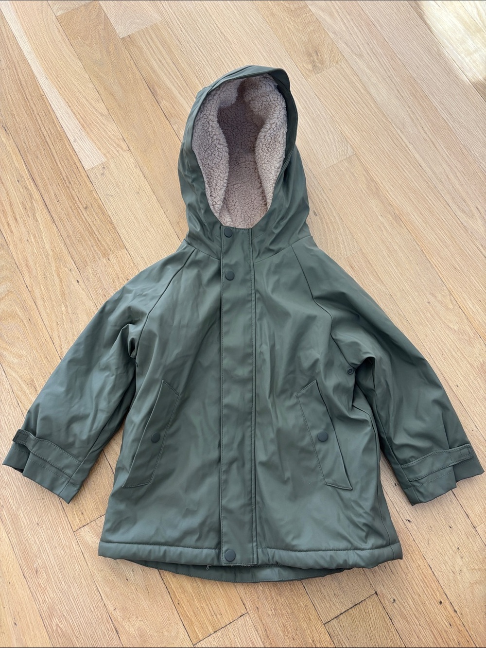 Zara Lined Rain Jacket Olive Green